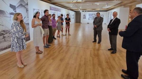 AHEPA Journey to Greece program students tour to the Embassy of Cyprus in Athens photo exibition